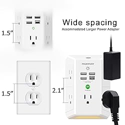 Multi Plug Outlet Surge Protector, POWERIVER