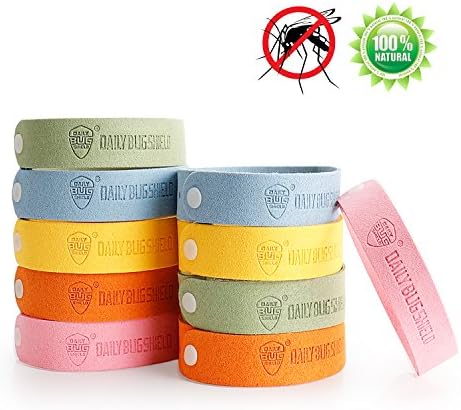 Fukkie Mosquito Repellent Bracelet, 10 pcs Insect and Bug Repellent Bands with 100% Plant Based Oil and Natural Repellent Scent, Adjustable, Deet Free and Non-Toxic, Bite Protection for Kids, Adults
