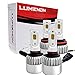 Lumenon H11/H9 Low Beam 9005/HB3 High Beam LED Headlight Bulbs Combo Package (2 sets, 4 Pack) Flip COB Chips-160W 15200LM Hi Low Beam 6000K Xenon White Light
