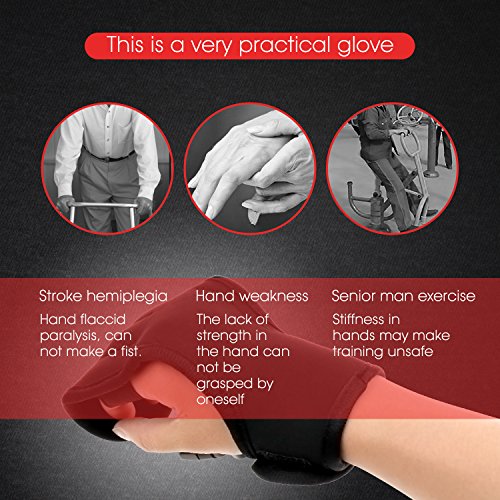 Biange-Finger-Splint-Brace-Ability-Rehabilitation-Finger-Gloves-with-Stroke-Hand-Splint-Use-for-Brace-Elderly-Fist-Stroke-Hemiplegia-Hand-Training-Single-Hand-Grip-Exercise-Black