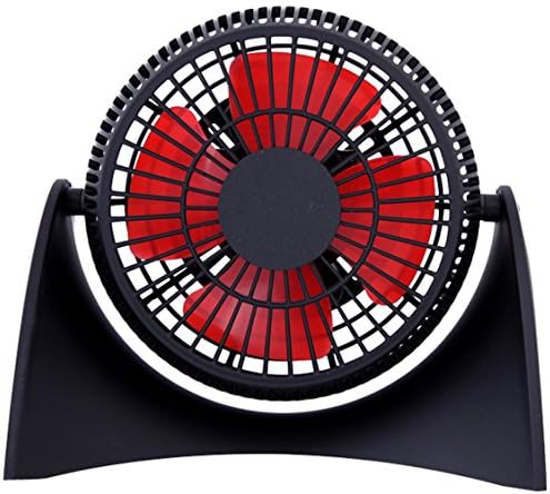 AntilaTech USB Powered Quiet 2-Speed Personal Desktop Mini Fan with Portable Lightweight Design – Suitable for Study, Office, Camping and Travel (Red/Black)