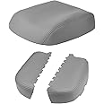JOYTUTUS Center Console Cover and Front Door Panel Armrest Cover Kit Compatible with 2009-2015 Pilot, Leather Arm Rest Armrest Cover for Car, Middle Console Cover Lid Replacement for Trucks, Gray