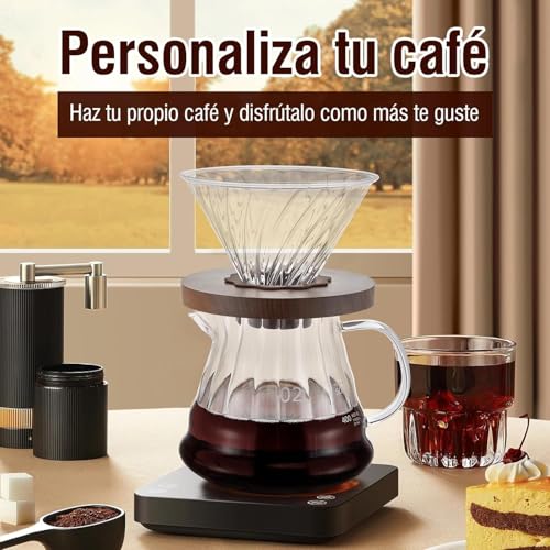 Filtro, 600ml Coador de Cafe, Cafeteira de Gotejamento, Cafés Adequados para 1 a 3 Pessoas, Coador, Vidro, Clever Dripper, Kit Cafeteira -02, Passador de Café Formato 02