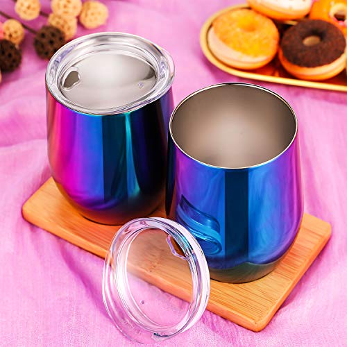 BBTO 2 Sets 12 oz Stainless Steel Stemless Wine Glass, Unbreakable Double Wall Insulate Cup Tumbler  - //coolthings.us