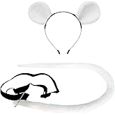 QinRuan Mouse Ears Headband and Slender Mouse Tail Set,Halloween Anime Masquerade Cosplay Props