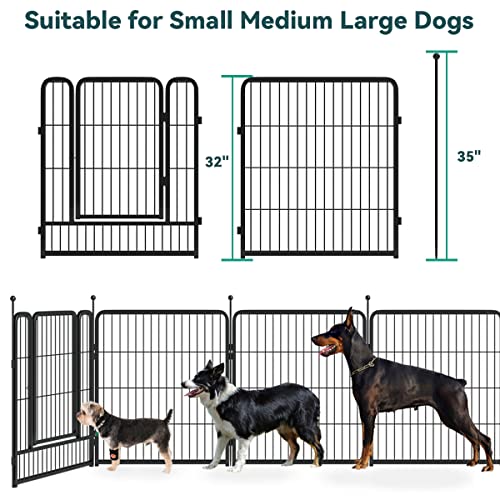 FXW Outdoor Dog Playpen, Dog Pen Fences 16 Panels 32Inch Height Puppy