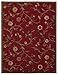 Machine Washable Floral Leaves Design Non-Slip Rubberback 8x10 Traditional Area Rug for Living Room, Bedroom, Kitchen, 7'10