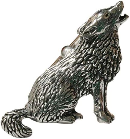 Wolf Cufflinks and Tie Bar Slide Gift Boxed Set 398, Silver