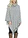 Dearlovers Womens Turtleneck Striped Poncho Causal Pullover Sweater Tops