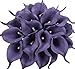 Duovlo 20pcs Calla Lily Bridal Wedding Bouquet Lataex Real Touch Artificial Flower Home Party Decor (Purple)