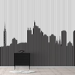 Wall Murals for Bedroom Abstract Black and White Building Removable Wallpaper Peel and Stick Wall Stickers - 66x96 inches
