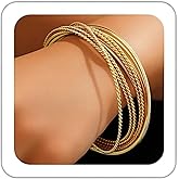 BOOZIQ Gold Bangle Bracelets for Women Layer Stackable Bracelets Set Vintage Cuff Bracelet Boho Bracelet Jewelry Set for Women