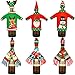 Tatuo 6 Sets Christmas Bottle Covers Ugly Sweater Wine Cover Bottle Decor for Christmas Party Table Decorations (Color Set 1)