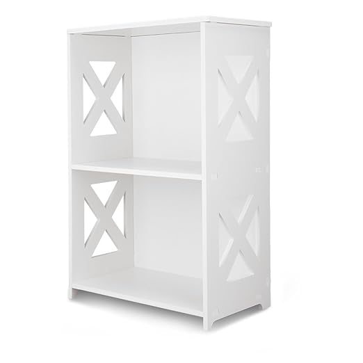 title=Finether Libreria / Armadio / Scaffale / Scarpiera a 2 Ripiani per Libri,