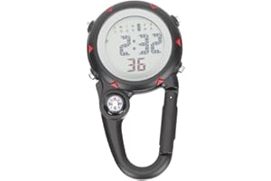 Kisangel Carabiner Watch Hiking Watch Outdoor Watches for Men Hanging Watch Hiking Gadget Watch for Men Alloy