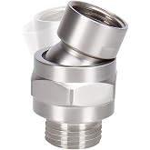 NearMoon Shower Head Swivel Ball Adapter - Solid Brass Shower Connector Ball Joint Adjustable Universal Shower Arm Extension Component (Brushed Nickel)