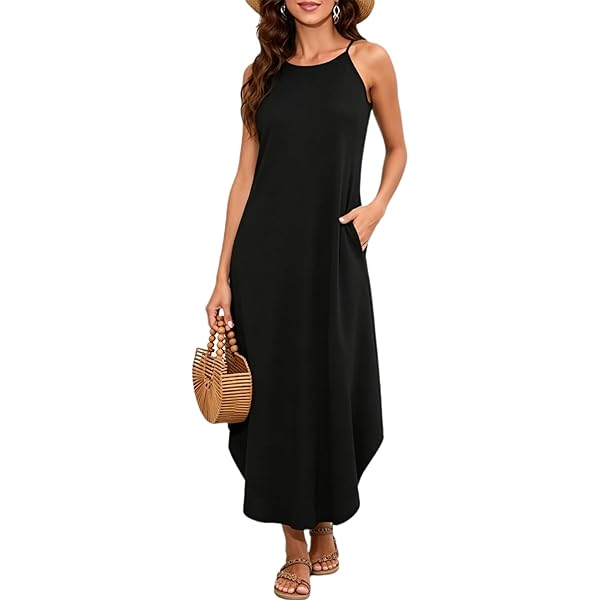 navy blue dress for baby girl Halara Spaghetti Strap Crossover Cover Up Wrap Cool Touch Dress-UPF50+ Casual Dress - Black main image 0