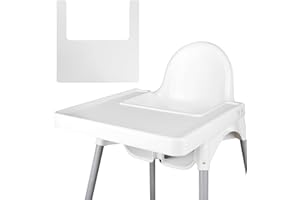 LOMGWUMY High Chair Placemat, Long Lasting High Chair Placemat Silicone, Clean and Hygienic, Suitable for IKEA Antilop Highchai, for Toddlers and Babies (White)