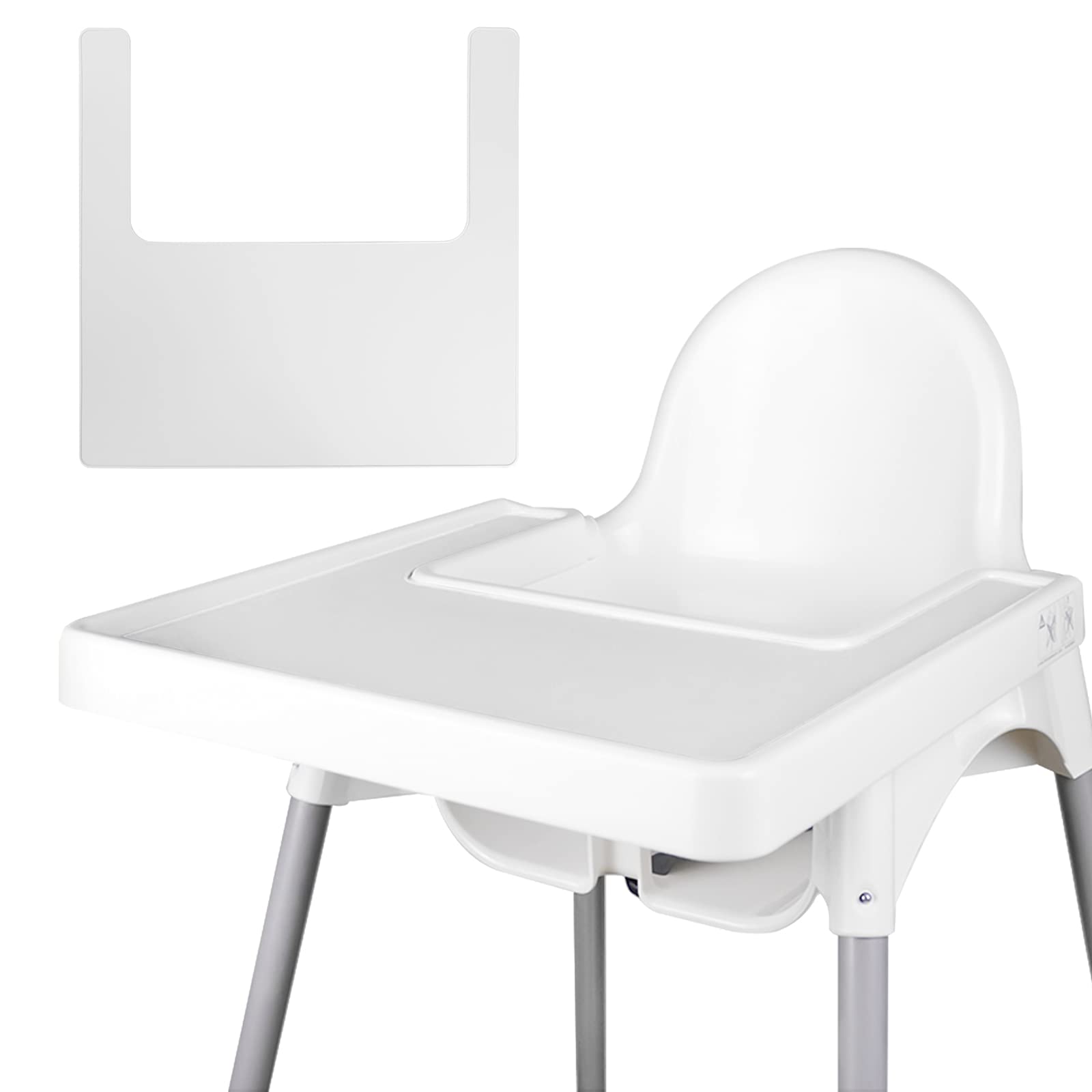 High Chair Placemat, Durable for IKEA High Chair Placemat, Clean and Hygienic, Suitable for IKEA Antilop Highchai, for Toddlers and Babies (White)