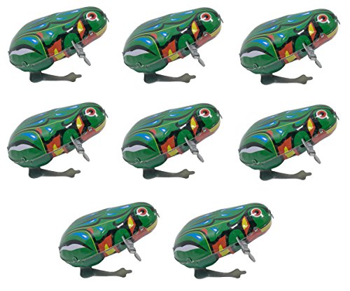 8 pcs Box Jumping Frog retro vintage wind-up metal tin toy, cool crazy gift - Thumbnail 4
