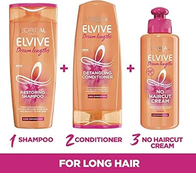 L Oreal Hair Leave In Conditioner Cream By Elvive Dream Lengths No Haircut Cream For Long Damaged Hair With Keratin 200 Ml Buy Online At Best Price In Uae Amazon Ae