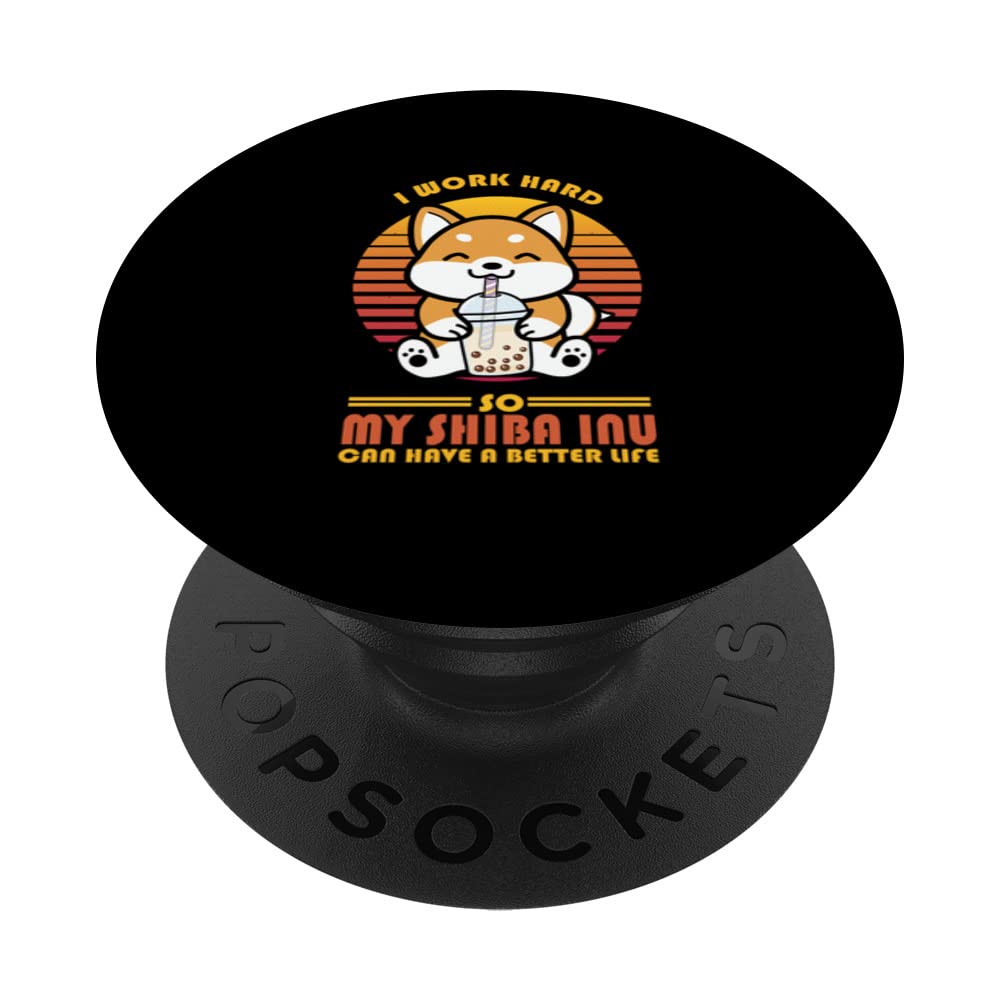 Funny Dog Lover Vintage Retro Cool Red Shiba Inu Owner PopSockets Swappable PopGrip
