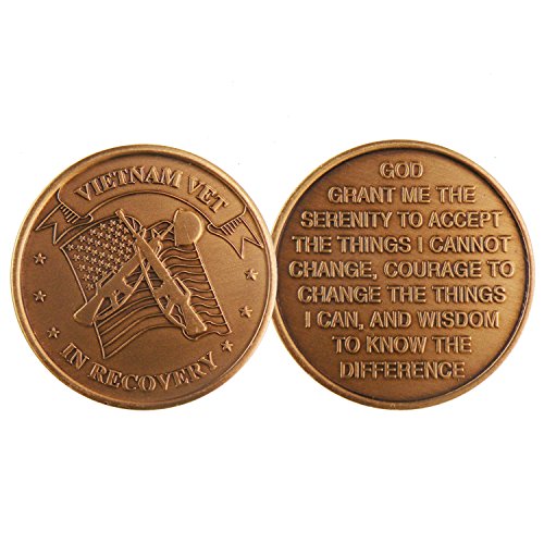 Vietnam Vet in Recovery AA-Alcoholics Anonymous- Sober-Sobriety-Birthday-Recovery-Medallion-Coin-Chip