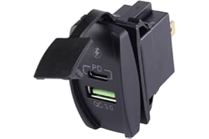 FPTYUE Car USB Type C PD+QC3.0 Socket Panel Fast Quick Charge Charging Charger Adapter Rocker Switch