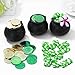 St. Patrick's Day Decorations 200 Lucky Shamrock Leprechaun Coins with 2 Felt Cauldron Pots with Handle for St Patricks Day Accessories Saint Patricks Pot of Gold Party Supplies