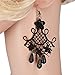 Prohouse Girls Black Flower Lace Gothic Lolita Pendant Choker Necklace Earrings Set