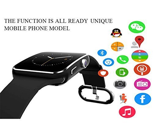 Bluetooth Smart Watch KKCITE Smartwatch Phone With SIM 2G GSM for Android Smartphones Support Sleep Monitor, Push Message, Camera Unlocked Watch Men Women Kids (White-X6, X6)