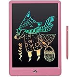 10 Inch Reusable Colorful LCD Writing Tablet Ewriter, Doodle Drawing Pad Game Playing Board Toy Gift for Toddlers & Kids, Teacher Planner Bulletin Notepad Board with Stylus - Rainbow Pink