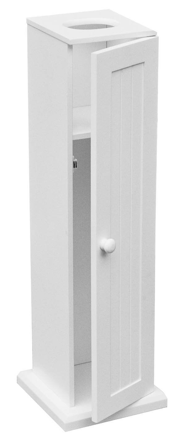 Premier Housewares 1600950 Toilet Roll Holders / Storage White Wood / Stand For 5 Rolls 20 x 20 x 65