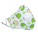 ZWZCYZ Kids Child PM2.5 Cartoon Cute Anti-Dust Cotton Breathable Mouth Face Mask With Respiration Valve Suit For 4-15 Years Old (Apple)