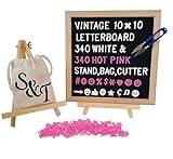 Black Felt Letter Board with Premium Oak Frame - 10