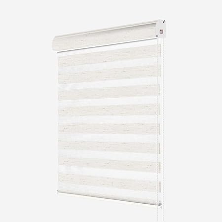 Amazon Com Zebra Double Roller Blinds Blackout Roller Blind In Different Colours Sizes Trimmable Suitable For Octagonal Windows Bay Windows Floor To Ceiling Windows Shade Color Linen Size 80x150cm