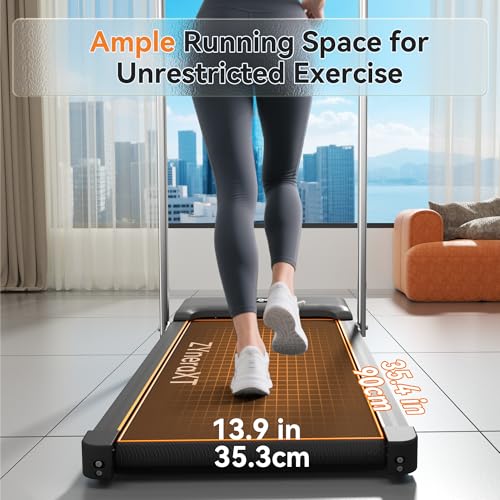 Foldable Walking Pad Treadmill, 2.0HP Motor, LED Display, 220 Lbs Capacity, Ultra-Slim 2-in-1 Design with Remote Control, 0-8% Incline, Quiet Under Desk for Home Office (W3-110-US)