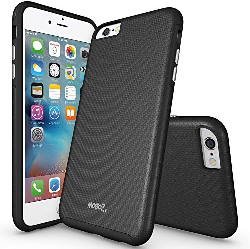 iPhone 6 Plus Case, iPhone 6S Plus Case, MoboZx [Premium Grippery] Dual-Layer [Grippery PC + Flexible TPU] Slim Protective Scratch-Resistant Shock-Proof Bumper for Apple iPhone 6/6s Plus (Black)