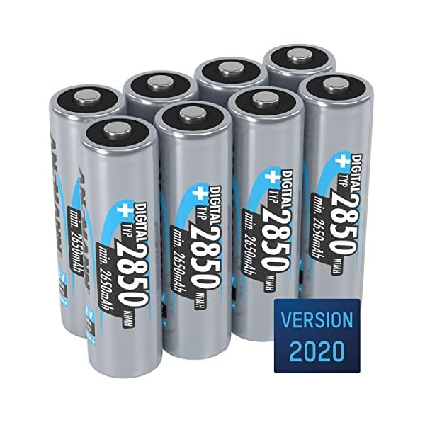ANSMANN Akku Mignon AA 2650 mAh, 8 Stück, 1,2V NI-MH, wiederaufladbar, hohe Kapazität ideal für Kameras, Blitzgeräte, Digitalkameras, Wildkameras