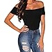 SUBWELL Women Off Shoulder Short Sleeve Bodycon Stretchy Leotard Bodysuit Jumpsuits