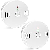 Combination Smoke and Carbon Monoxide Detector Alarm, 2-Pack Beeps Warning Smoke and CO Alarms for Basements Travel Home Offi