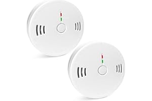Combination Smoke and Carbon Monoxide Detector Alarm, 2-Pack Beeps Warning Smoke and CO Alarms for Basements Travel Home Offi