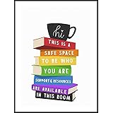 Eeypy Safe Space Wall Art Classroom Decor Metal Tin Sign Poster Wall Plaque