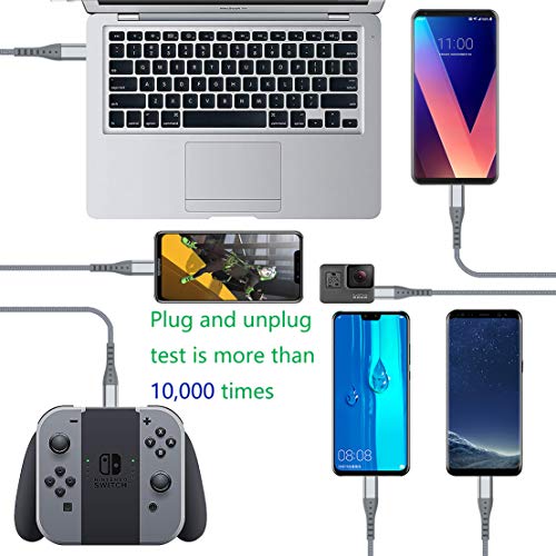 Android Charger Cable XnewCable High Speed Cell Phone Charger 7FT 3PACK Micro USB Cable Multi-Colors Nylon Braided Fast Charging Cord Compatible Android Samsung HTC LG Nexus Kindle (White+Gray+Black)