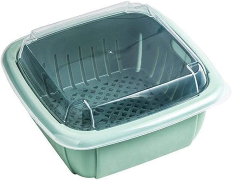 xmwm - Cesta de almacenamiento multifuncional doble para verduras