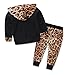Baby Girls Floral Fleece Hoodie+ Floral Pant Leggings 2 Piece Outfits Set (6-12M, Leopard)