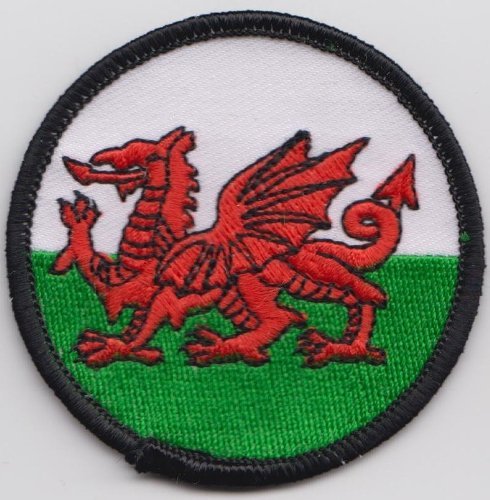 Wales Welsh Dragon Flag Round Embroidered Patch Badge