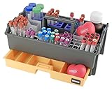 Advanced Phlebotomy Basket with Pull Out Organizer Tray, 51 Place Stainless Tube Rack,Tube-Cube Racks and More