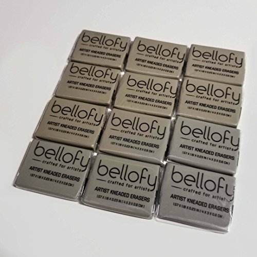 12 Kneaded Erasers For Drawing, Charcoal, Pastels - Perfect Choice For Artists Rubber Erasers
