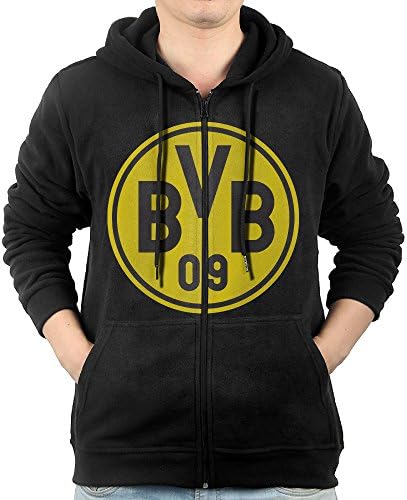 MOWJEIMGT Men Borussia Dortmund BVB 09 Logo Hoodie Sweatshirt Black